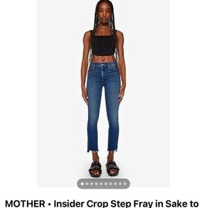 MOTHER Insider Crop Step Fray Jeans in Blue